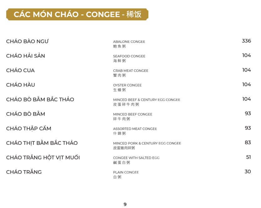 Bảng giá 