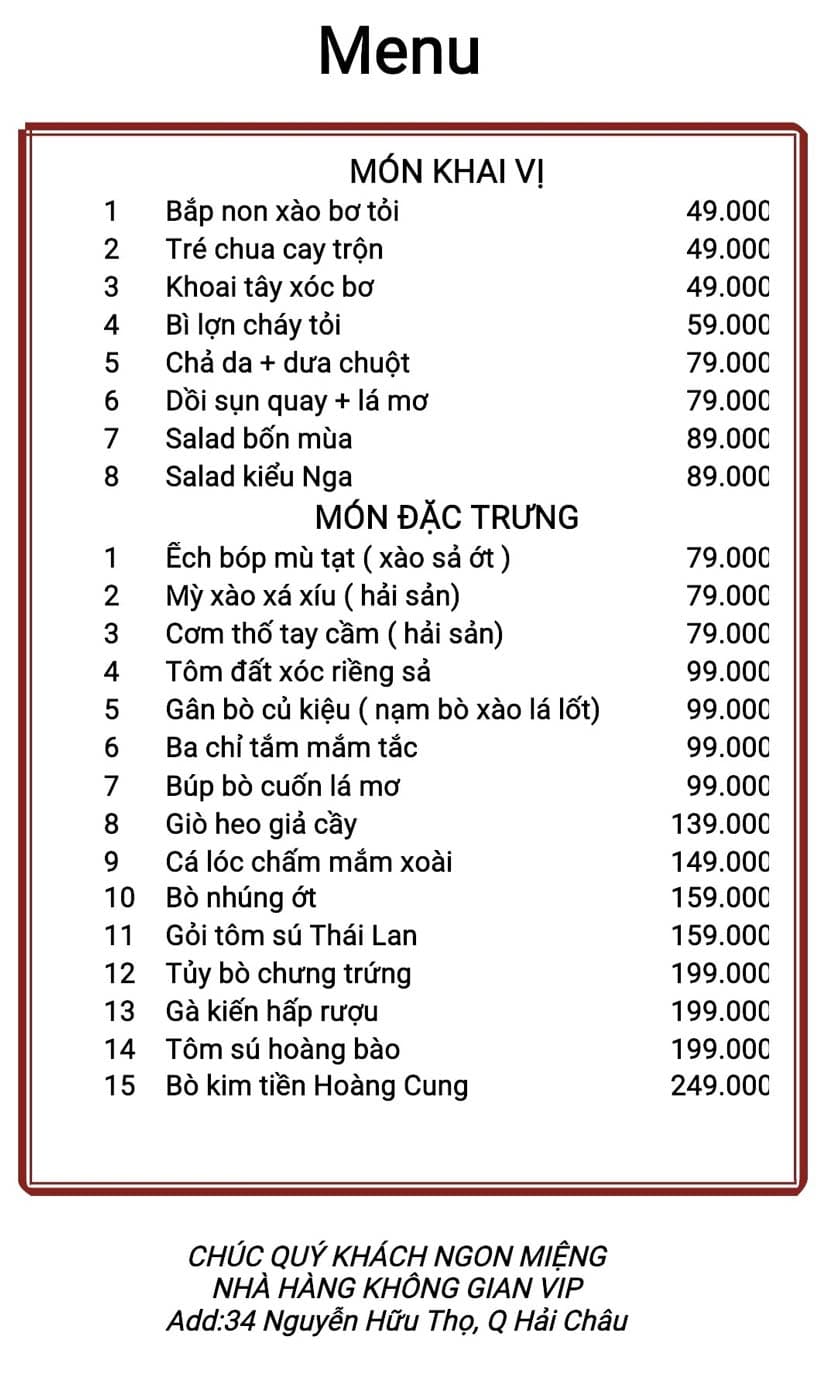 Bảng giá 